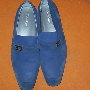 Men Calvin Klein Navy Blue Suede Shoes